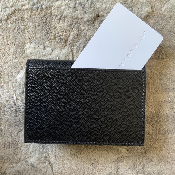 SAINT LAURENT embossed leather ,small wallet/ cardholder . - Picture 2 of 10